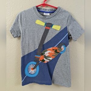 Mini Boden Big Appliqué Scooter T-Shirt ~ sz 5/6 yr